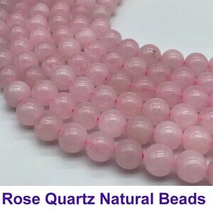 Rose Quartz Beads Natural Gemstone  15" Strand